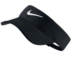 Nike Dri Fit Ace Visor Black White Swoosh Unisex Size M/L Adjustable FV5586 010